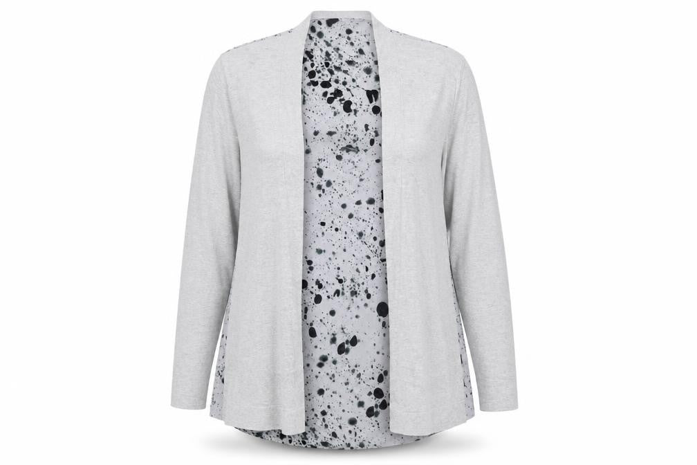 RJR.John Rocha Womens Grey Size 12 Open Front Cardigan