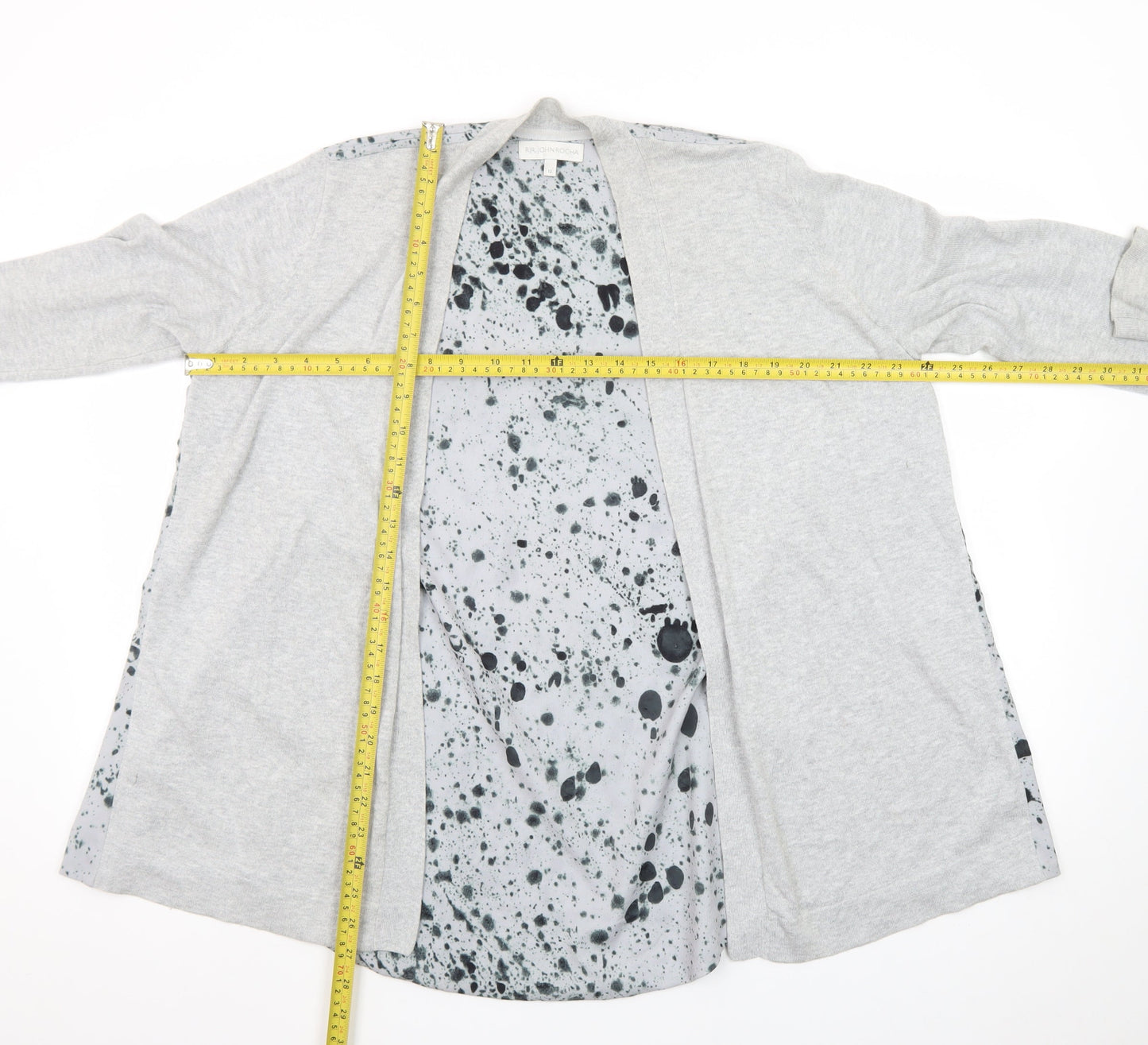 RJR John Rocha Womens Grey Size 12 Open Front Cardigan
