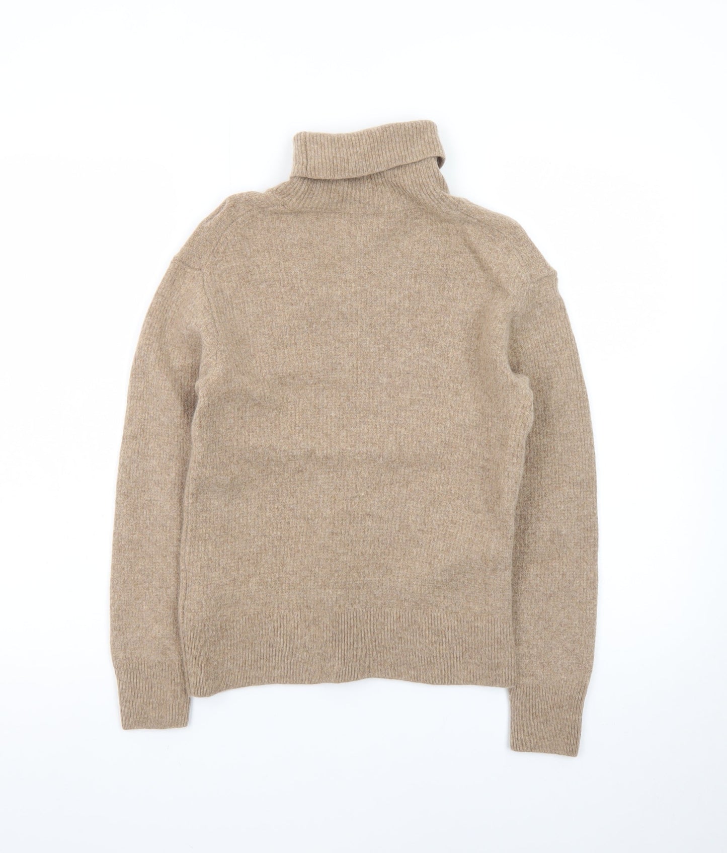UNIQLO Women's Beige Roll Neck Wool Jumper Size S