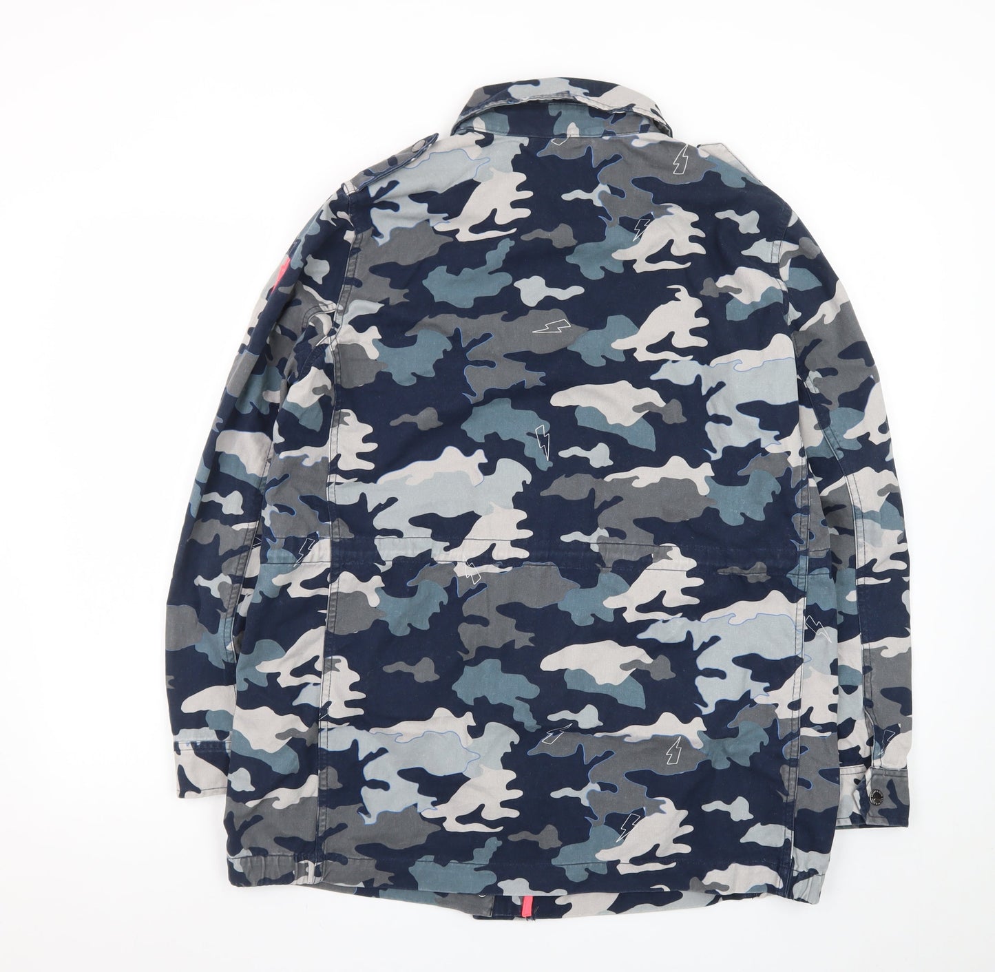 Scamp & Dude Men's Blue Camouflage Cotton Military Jacket Size 14 Plus