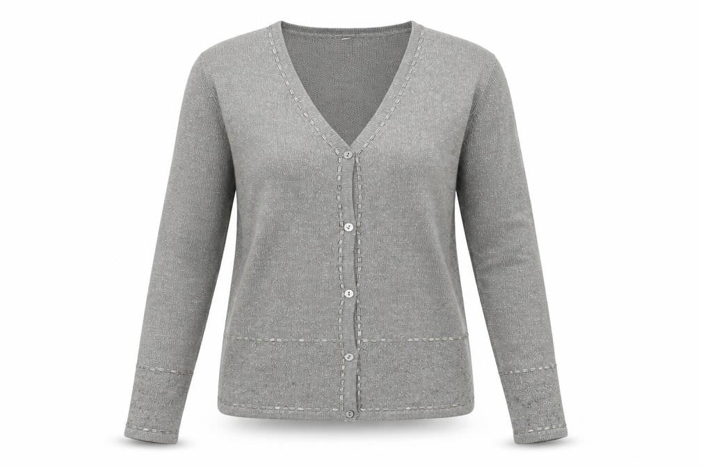Marks & Spencer Women’s Grey V-Neck Cardigan Size 10 Classic Knit