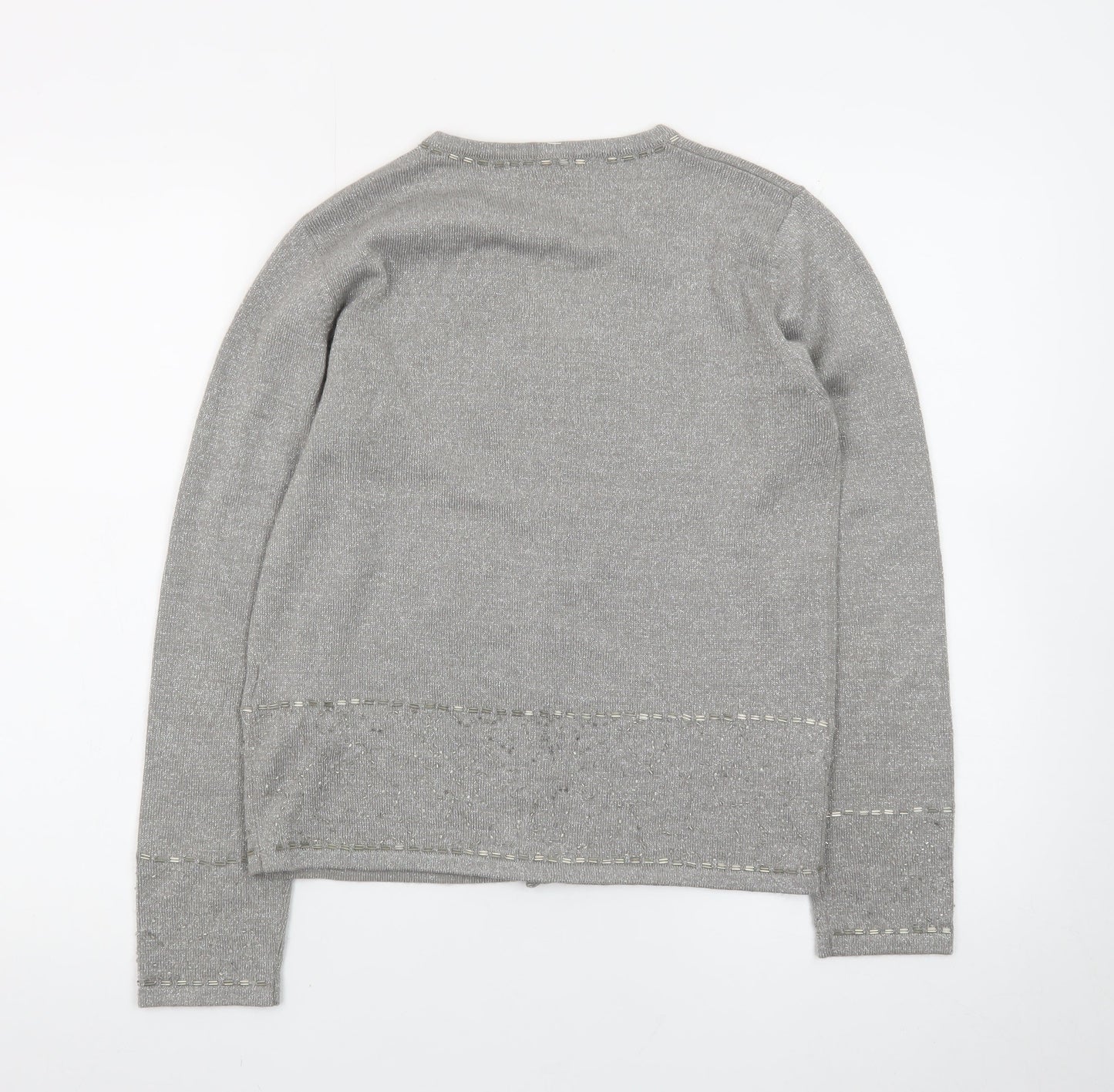 Marks and Spencer Women’s Grey V-Neck Cardigan Size 10 Classic Knit
