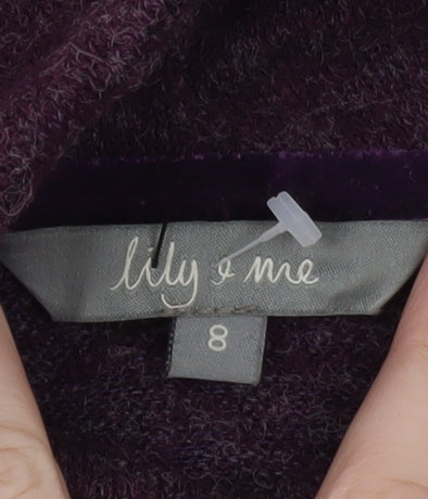 Lily & Me Women's Purple Roll Neck Long Sleeve Cardigan Size 8