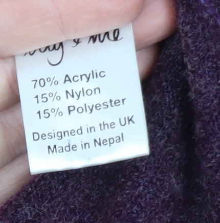 Lily & Me Women's Purple Roll Neck Long Sleeve Cardigan Size 8