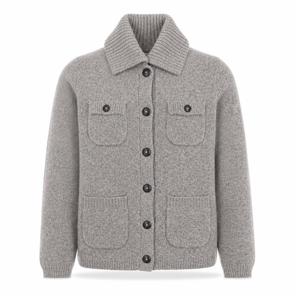 Marks and Spencer Men's Grey Wool Collared Button Cardigan Size S