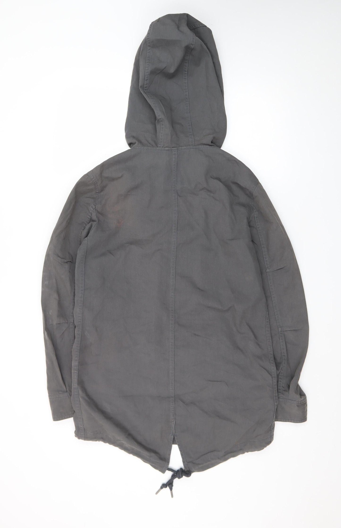 Twik Women’s Grey Cotton Hooded Parka Jacket XS