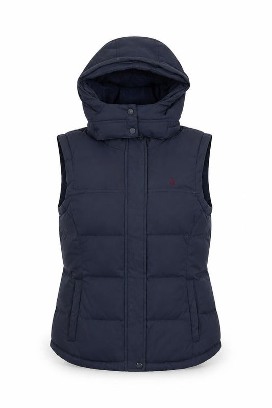 Jack Wills Women's Blue Hooded Puffer Gilet Size 8