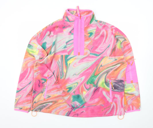 Helen Steele x Dunnes Stores Women's Pink Multicoloured Fleece Pullover Sweatshirt Size L