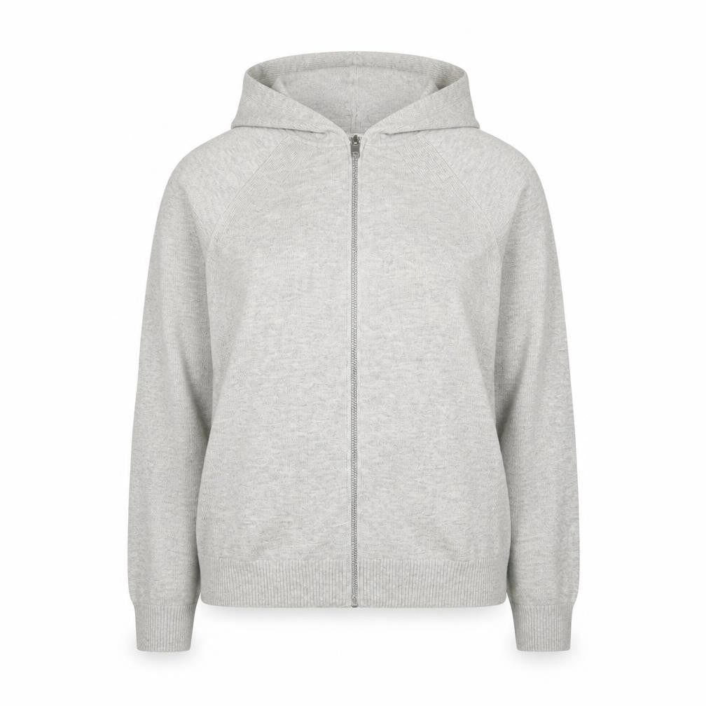 Marks & Spencer Women’s Grey Full Zip Hooded Knit Jumper Size L