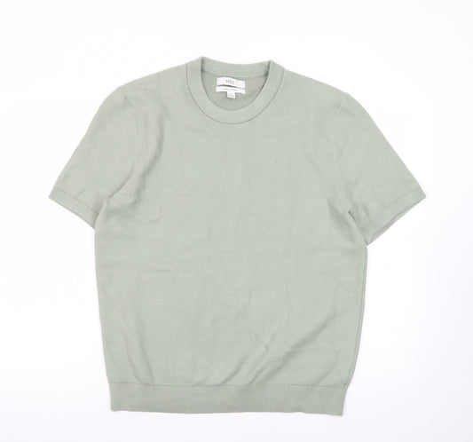Marks and Spencer Men's Green Pure Cotton Crew Neck Short Sleeve T-Shirt Size M