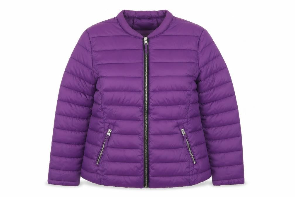 Pimkie Women's Purple Puffer Jacket Size L Quilted Casual Coat