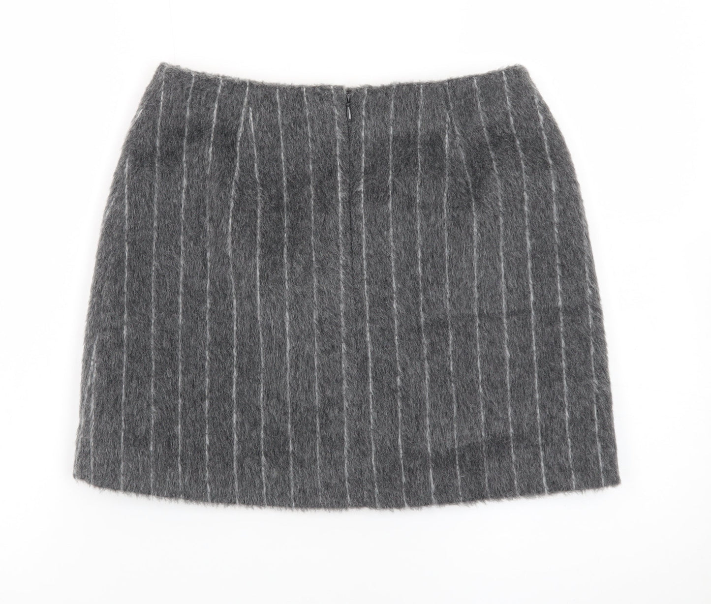 Marks and Spencer Women Grey Wool Tweed Short Pencil Skirt Size 8