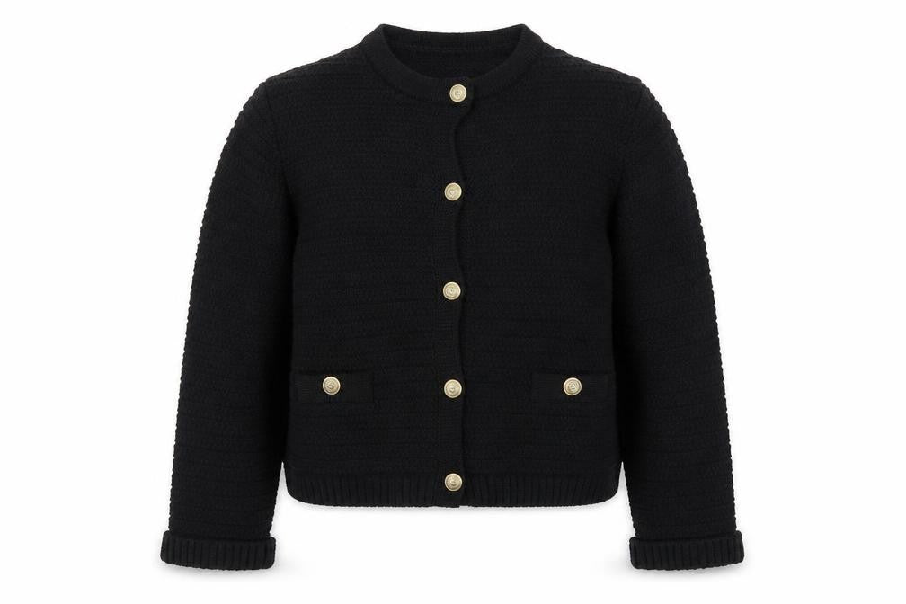 Marks & Spencer Women's Black Knit Button Cardigan Medium