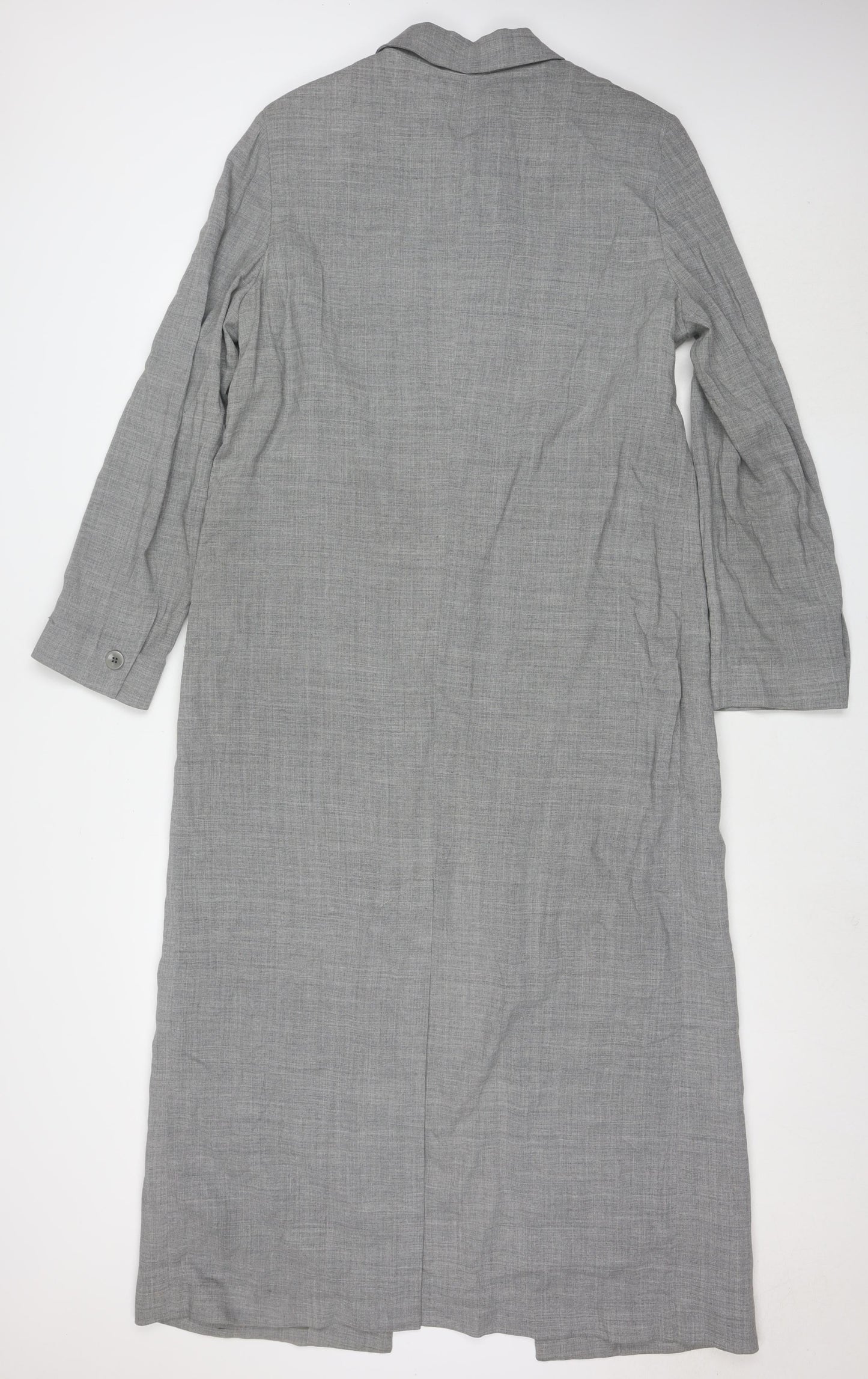 Liz Claiborne Women's Grey Long Overcoat Size 12 Wool Blend