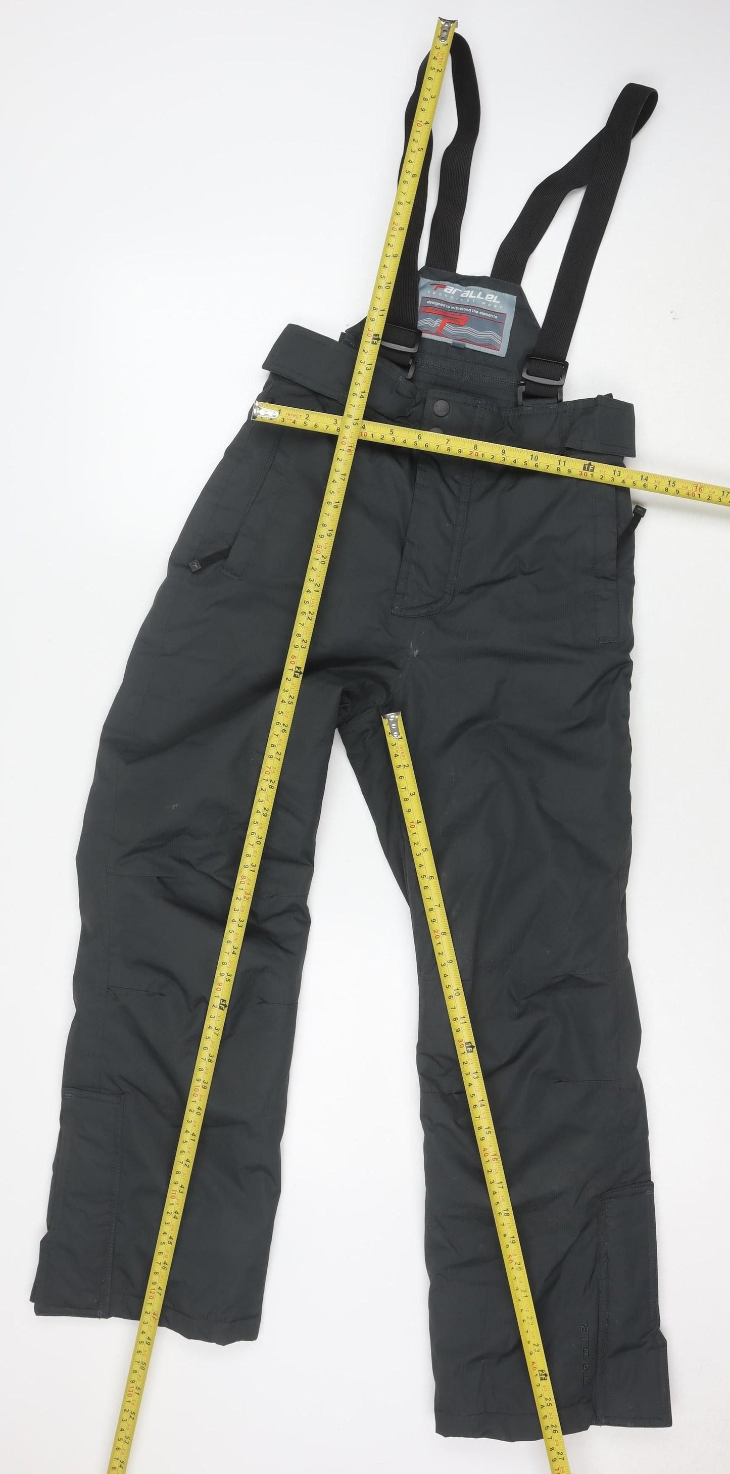 Parallel Boys Black 11-12 Years Ski Salopettes Waterproof Winter Trousers