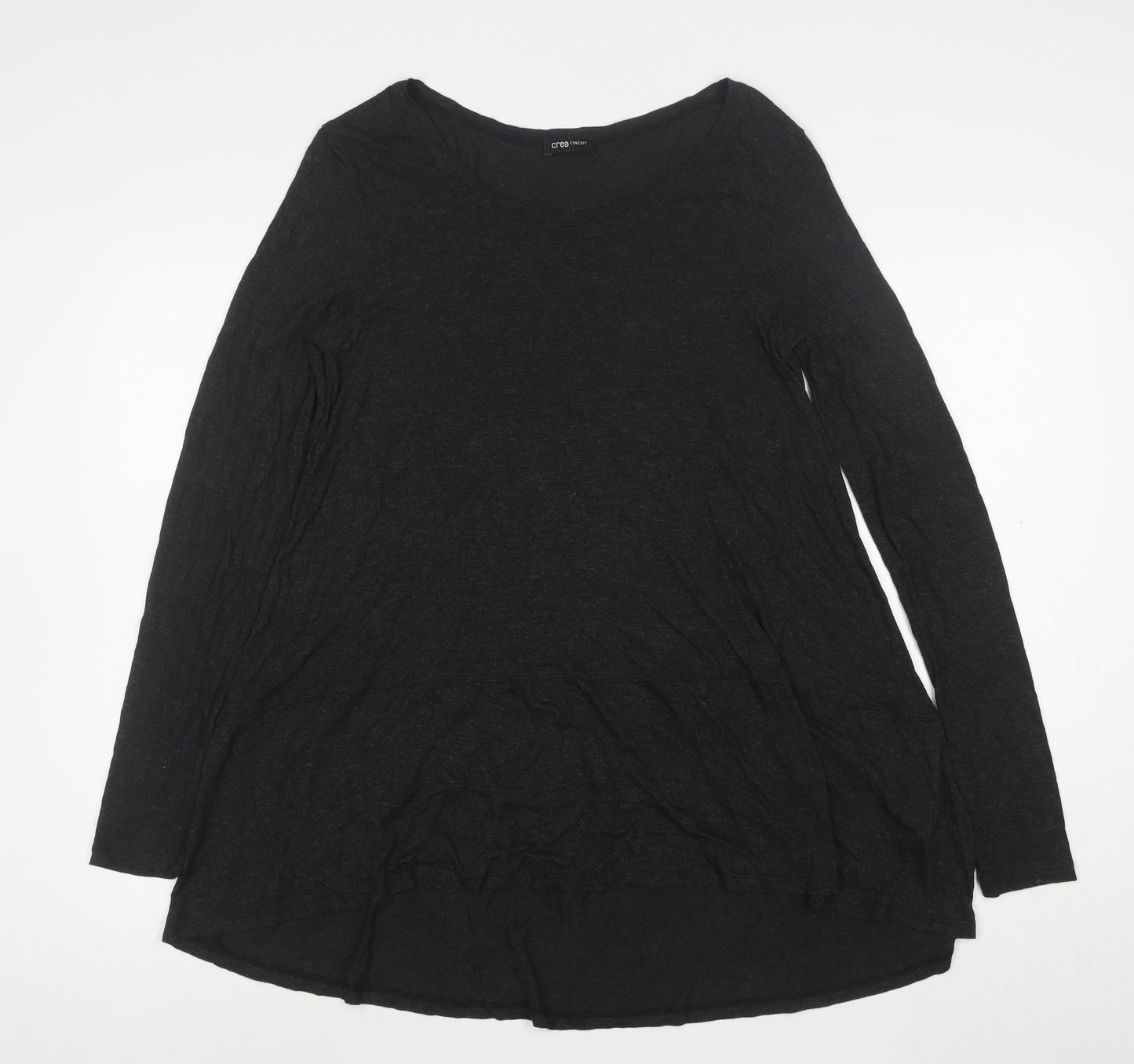 Crea Concept Women Black Long Sleeve A-Line Jersey Dress Size 12