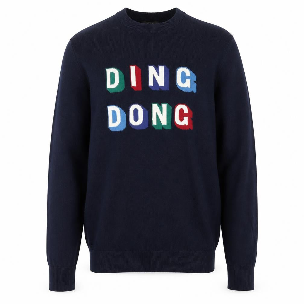 Marks & Spencer Men's Blue XS Graphic Cotton Pullover Jumper