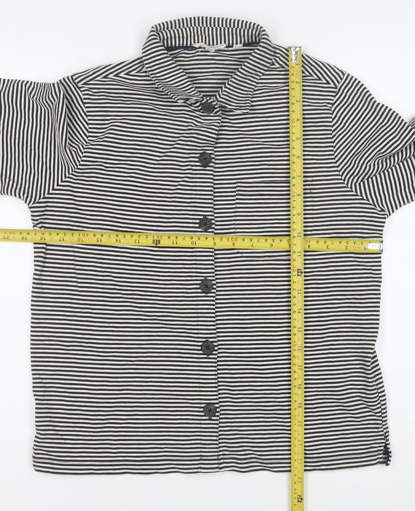 Fat Face Womens Blue Striped Button-Up Cotton Shirt Size 8