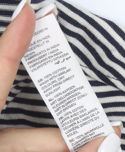 Fat Face Womens Blue Striped Button-Up Cotton Shirt Size 8