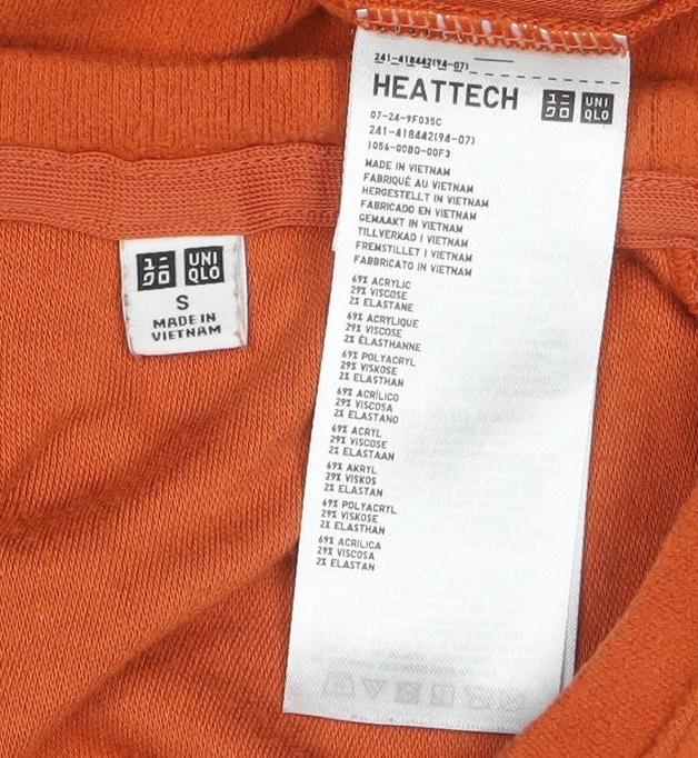 Uniqlo Women’s Orange Heattech Long Sleeve Top Size S