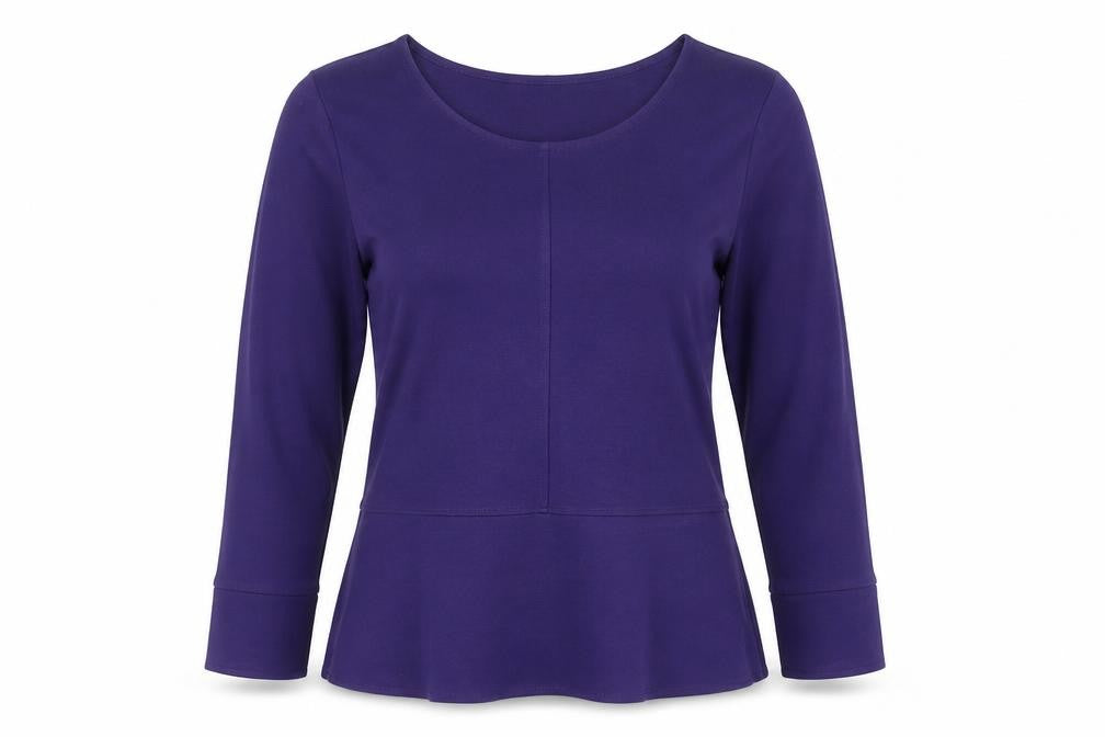 Kettlewell Women's Purple Long Sleeve Scoop Neck Jersey Blouse M