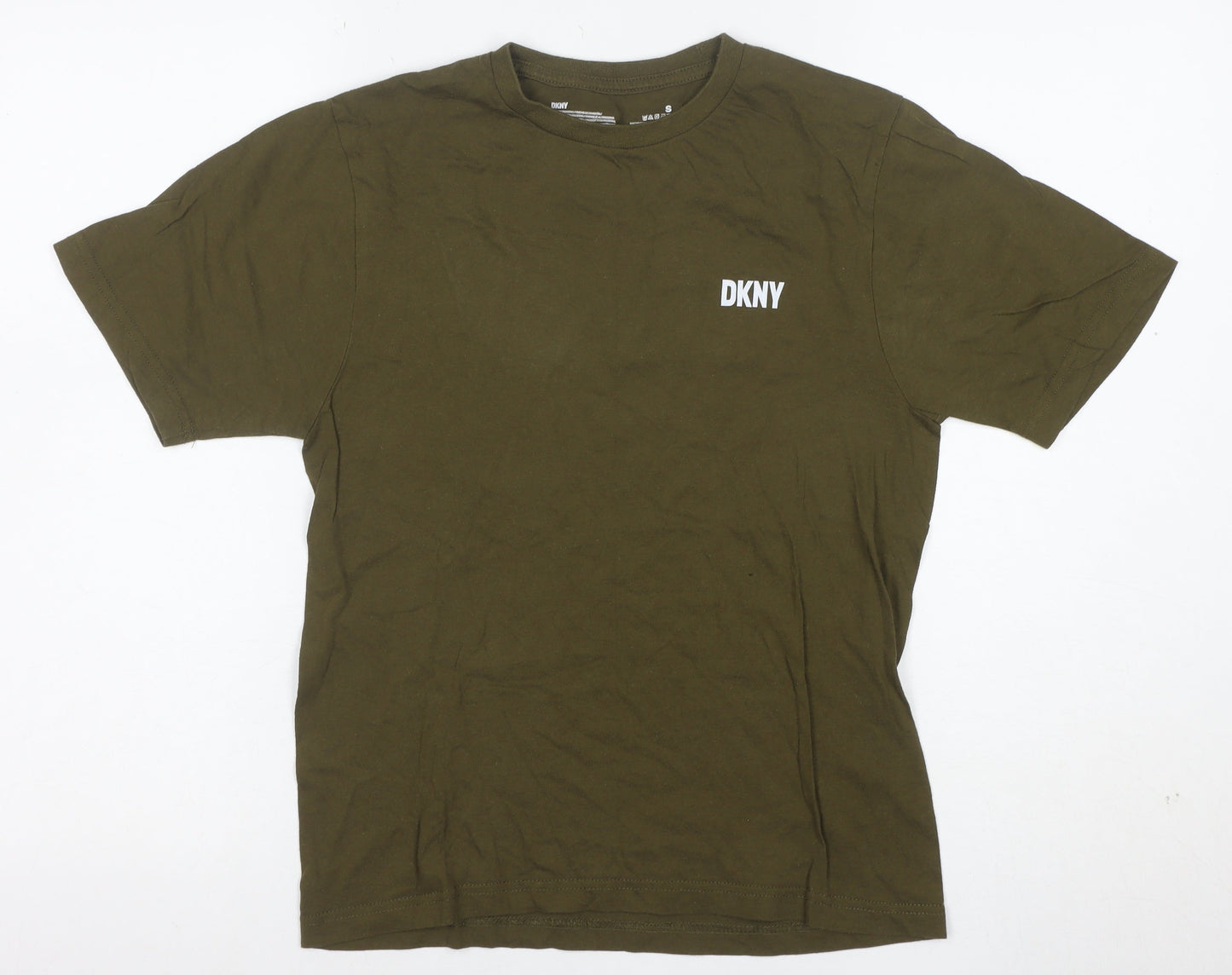 DKNY Women’s Green Cotton Short Sleeve Basic Crew T-Shirt Size S