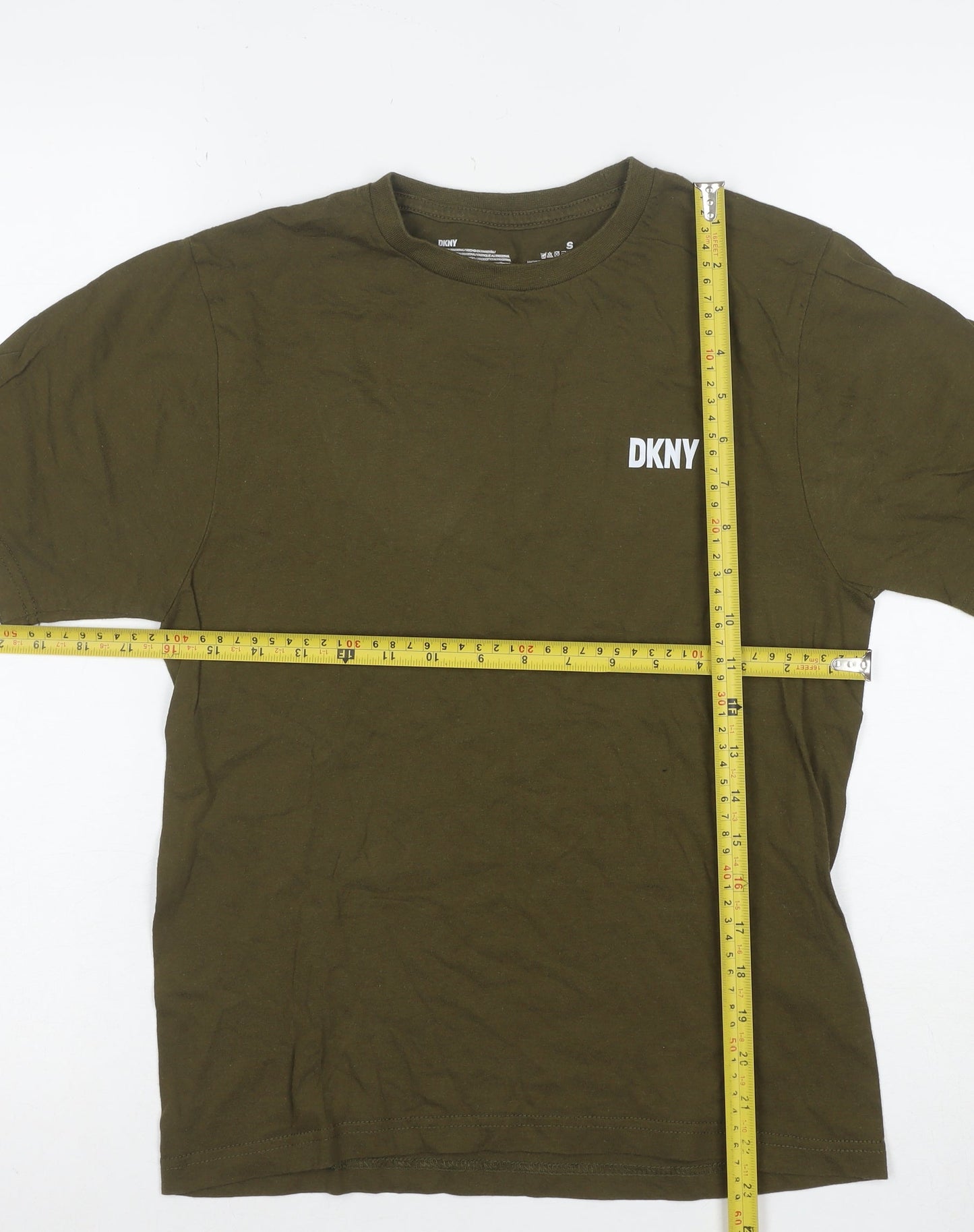 DKNY Women’s Green Cotton Short Sleeve Basic Crew T-Shirt Size S