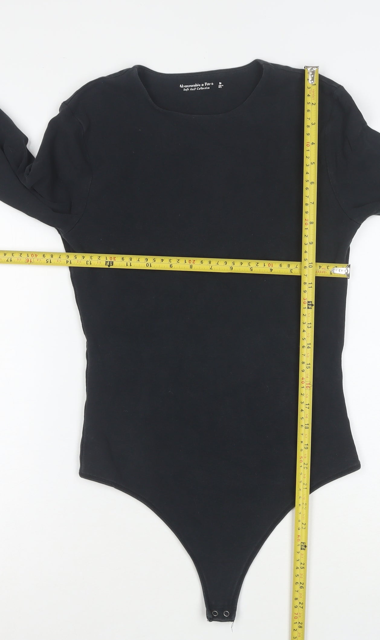 Abercrombie & Fitch Women Black Long Sleeve Bodysuit M Soft AF Collection