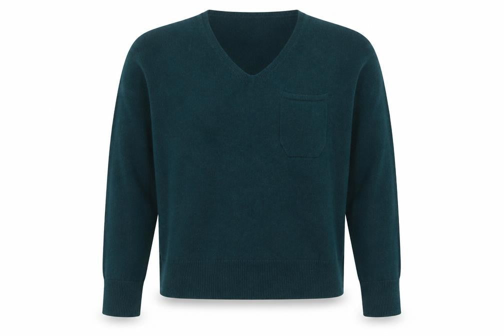 Marks and Spencer Women’s Green Cashmere V-Neck Jumper S