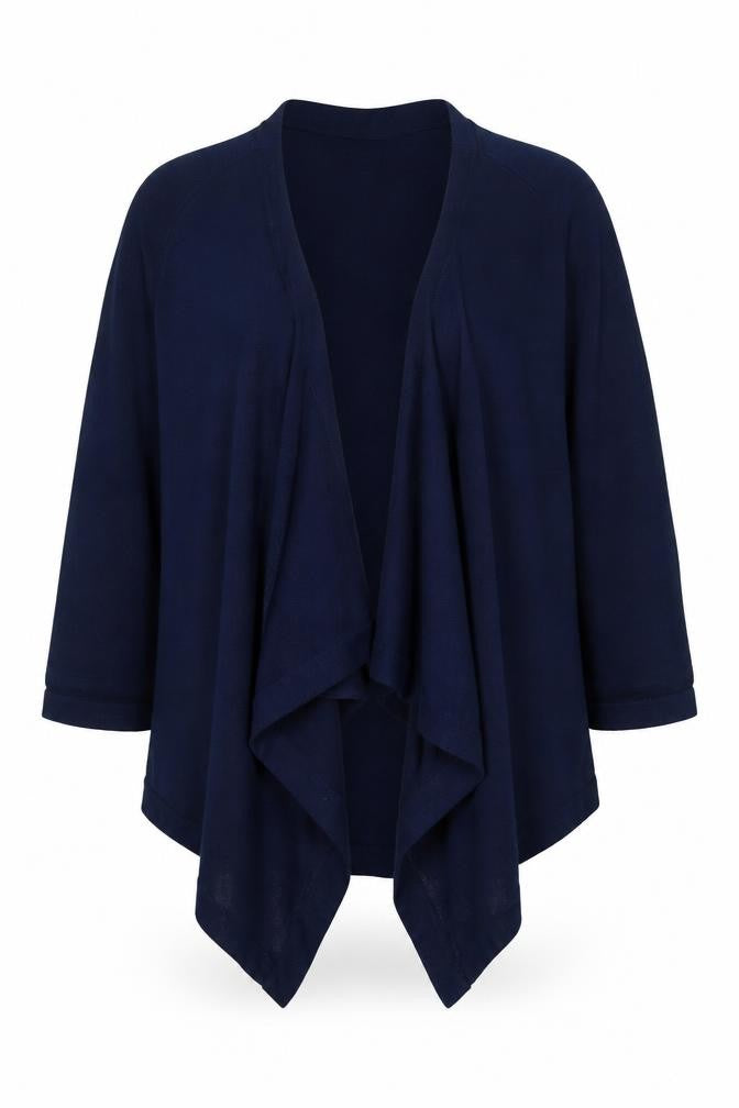Julipa Women's Blue 3/4 Sleeve Open Cardigan Size 12/14