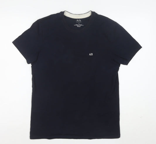Armani Exchange Men's Black Cotton Crew Neck Short Sleeve T-Shirt Size S