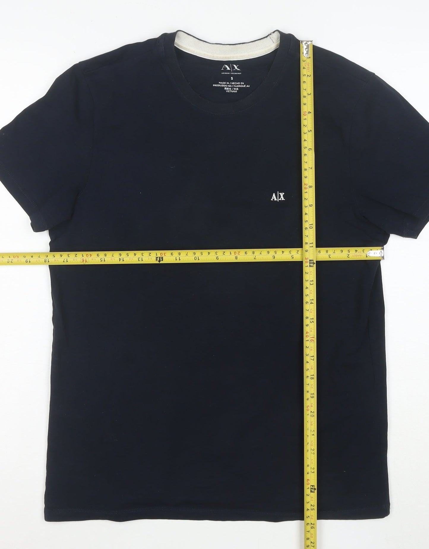 Armani Exchange Men's Black Cotton Crew Neck Short Sleeve T-Shirt Size S