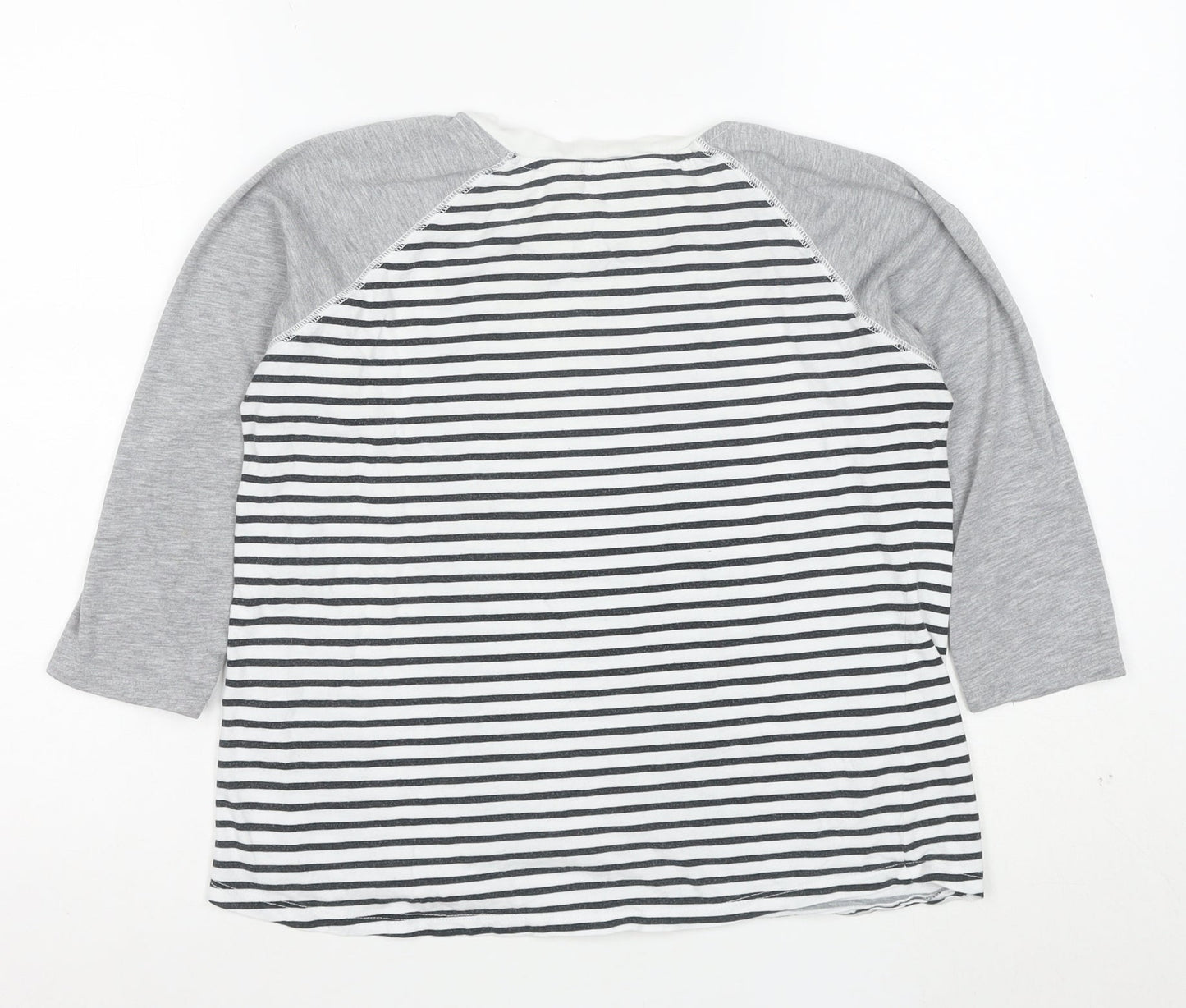 River Island Women’s Multicoloured Striped Raglan 3/4 Sleeve T-Shirt Size 10
