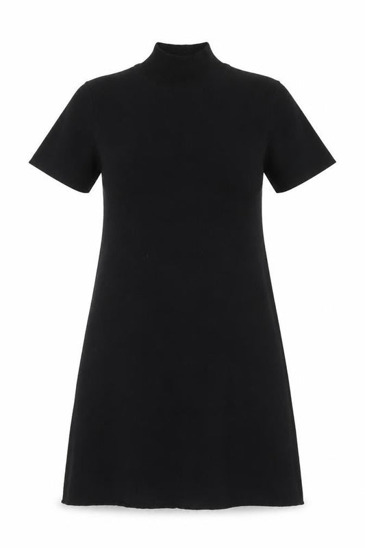 Next Women’s Black Merino Wool Short Sleeve Knit Shift Dress S