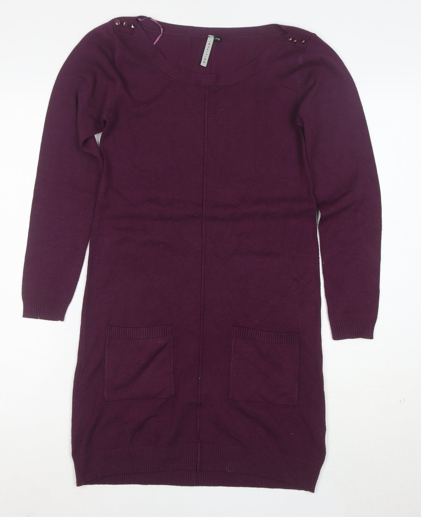 Intuition Women Purple Size 10 Jumper Dress Knit Long Sleeve