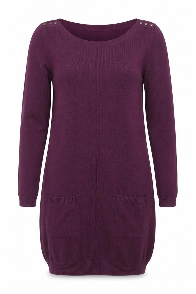 Intuition Women Purple Size 10 Jumper Dress Knit Long Sleeve
