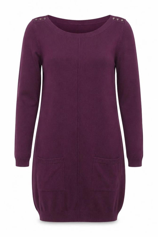 Intuition Women Purple Size 10 Jumper Dress Knit Long Sleeve