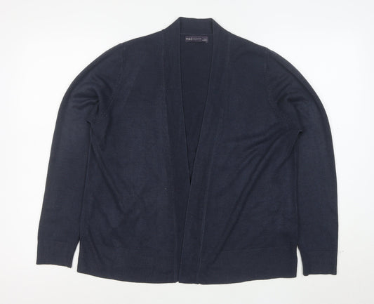 Marks and Spencer Women's Blue L Cardigan Knit Cotton Acrylic