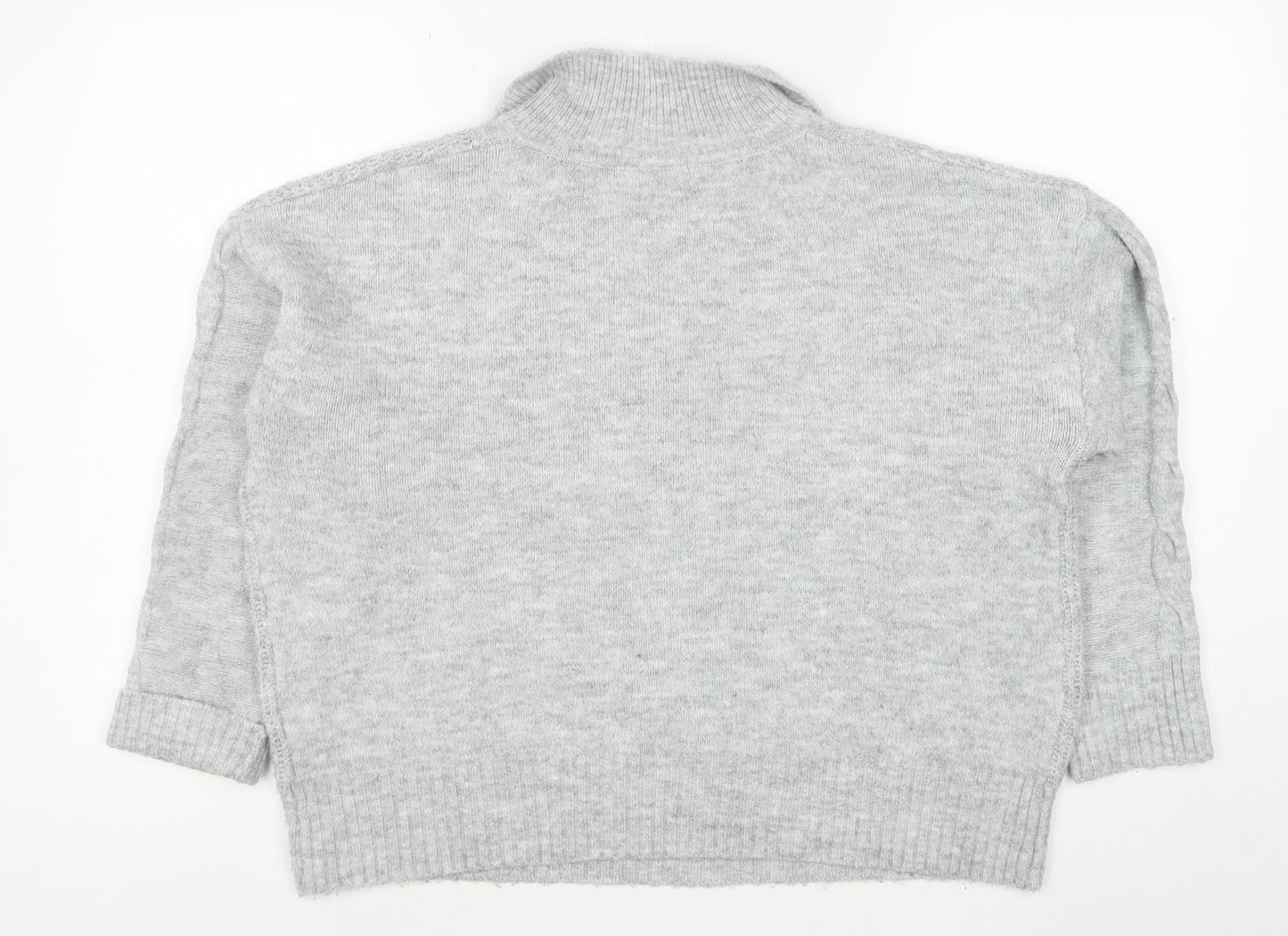 Principles Mens Grey Cable-Knit Collared Pullover Jumper Size M
