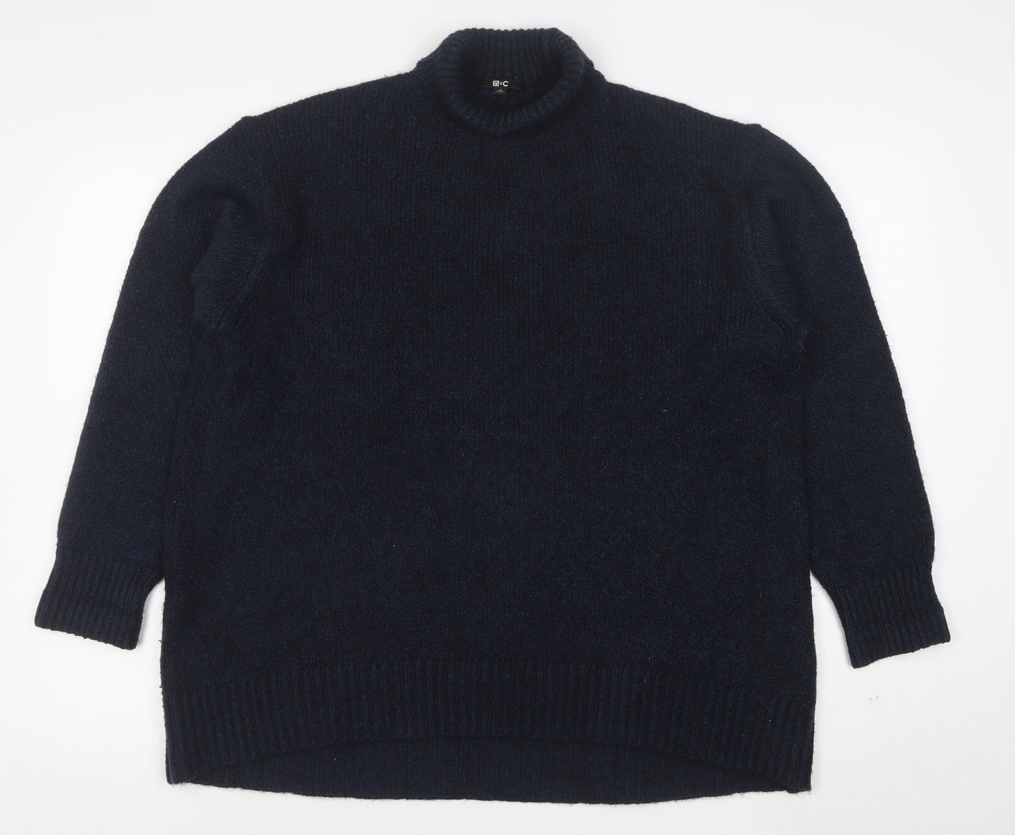 Uniqlo Women’s Black Wool Blend Roll Neck Long Sleeve Jumper M