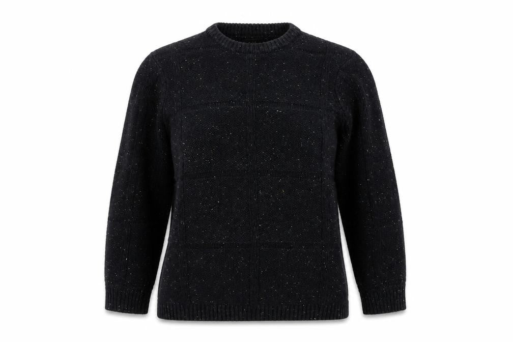 Zara Women’s Black Chunky Knit Wool Blend Crew Neck Jumper Size 12