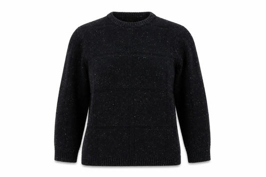 Zara Women’s Black Chunky Knit Wool Blend Crew Neck Jumper Size 12