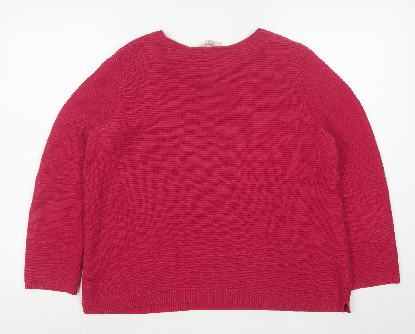 Seasalt Cornwall Women's Red Cotton Crew Neck Jumper Size 14