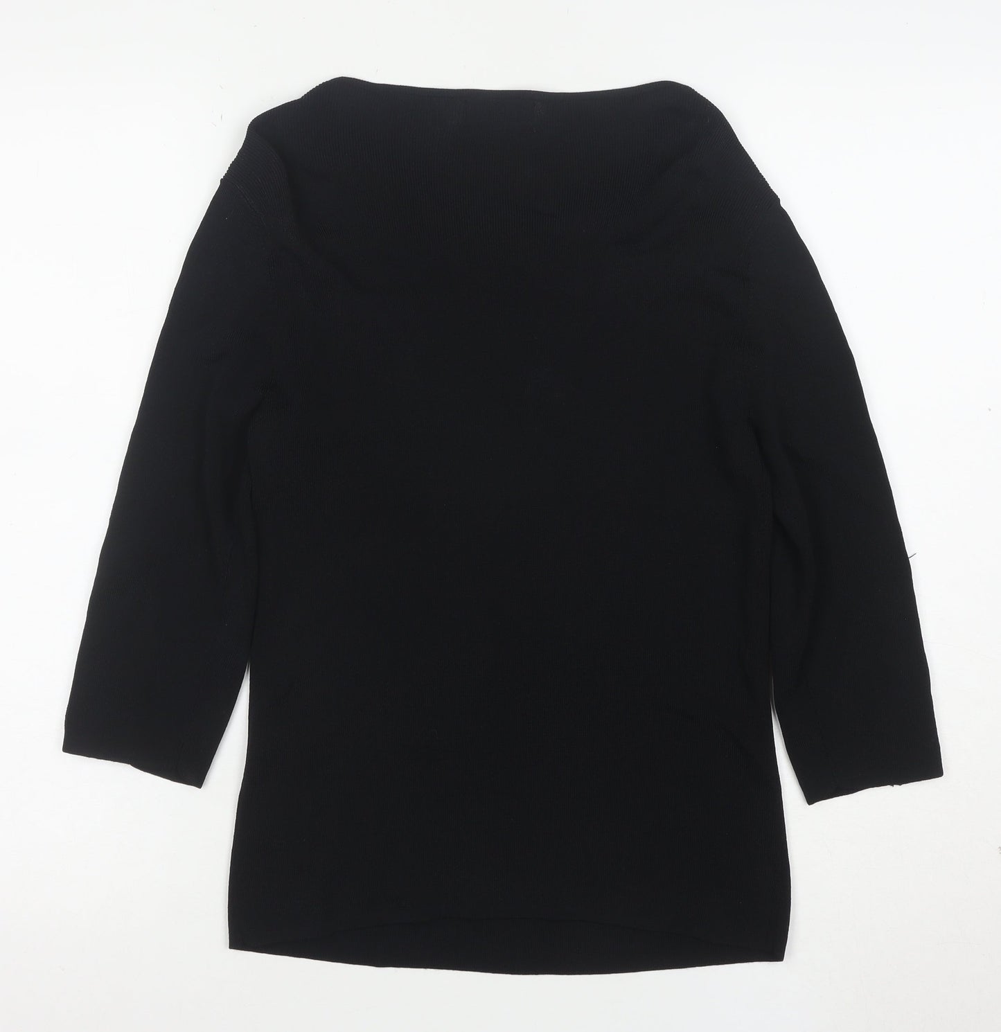 Sky Designs Women's Black Beaded Long Sleeve Tunic Blouse Size L