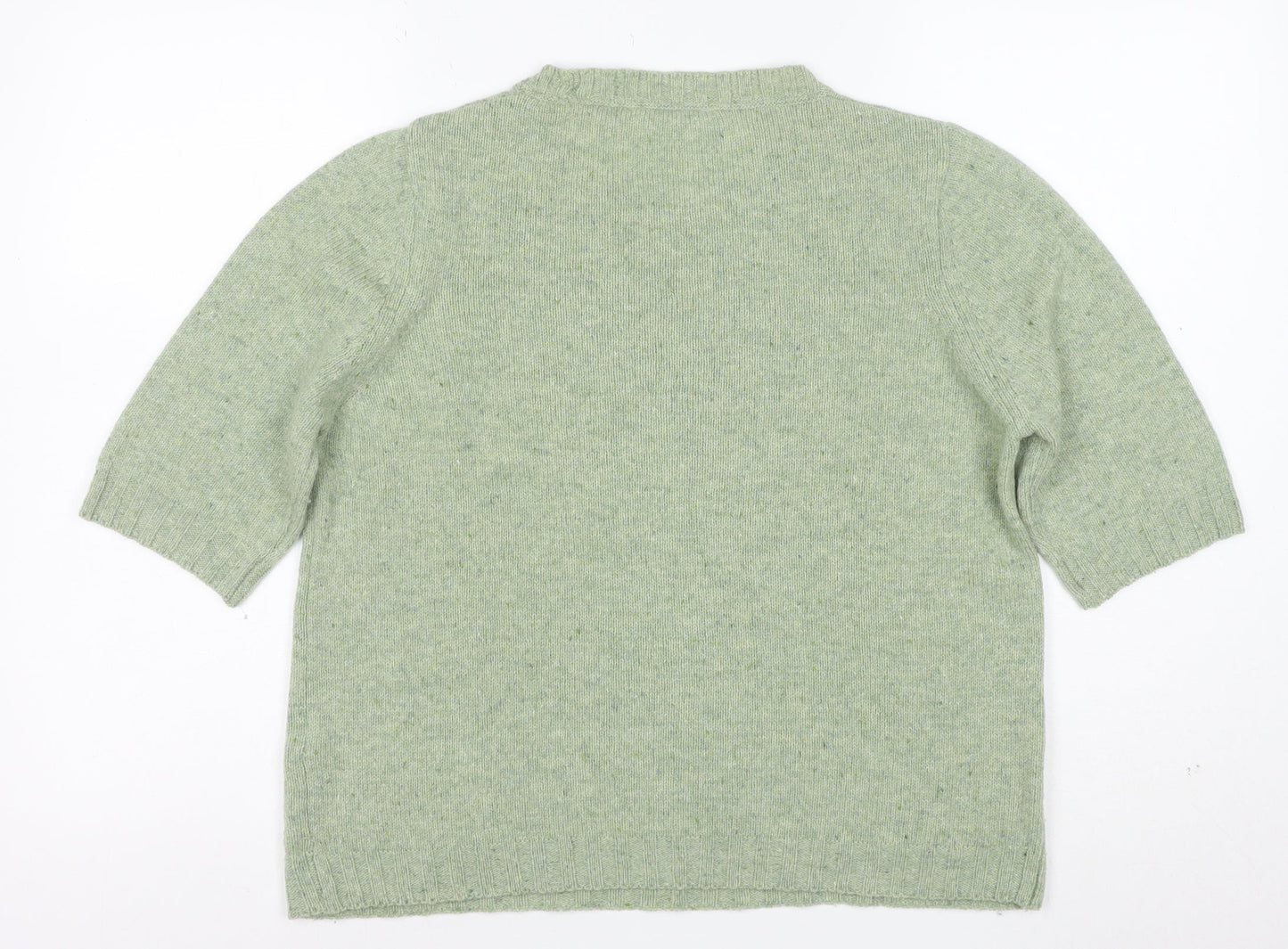 Marks and Spencer Women’s Green Wool Blend Crew Neck Jumper UK 16