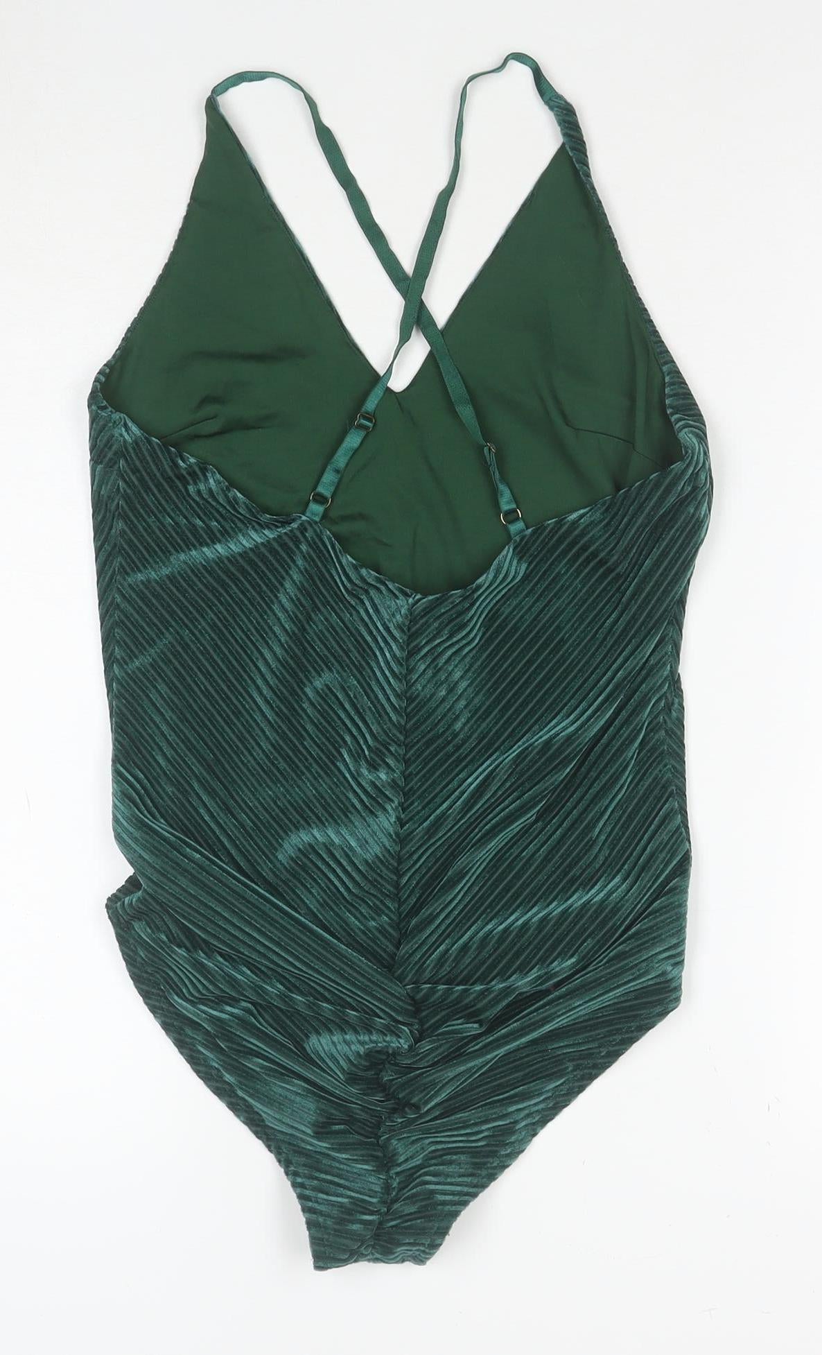 Luna Women Green One Piece Swimsuit Size 14 Adjustable Straps Nylon