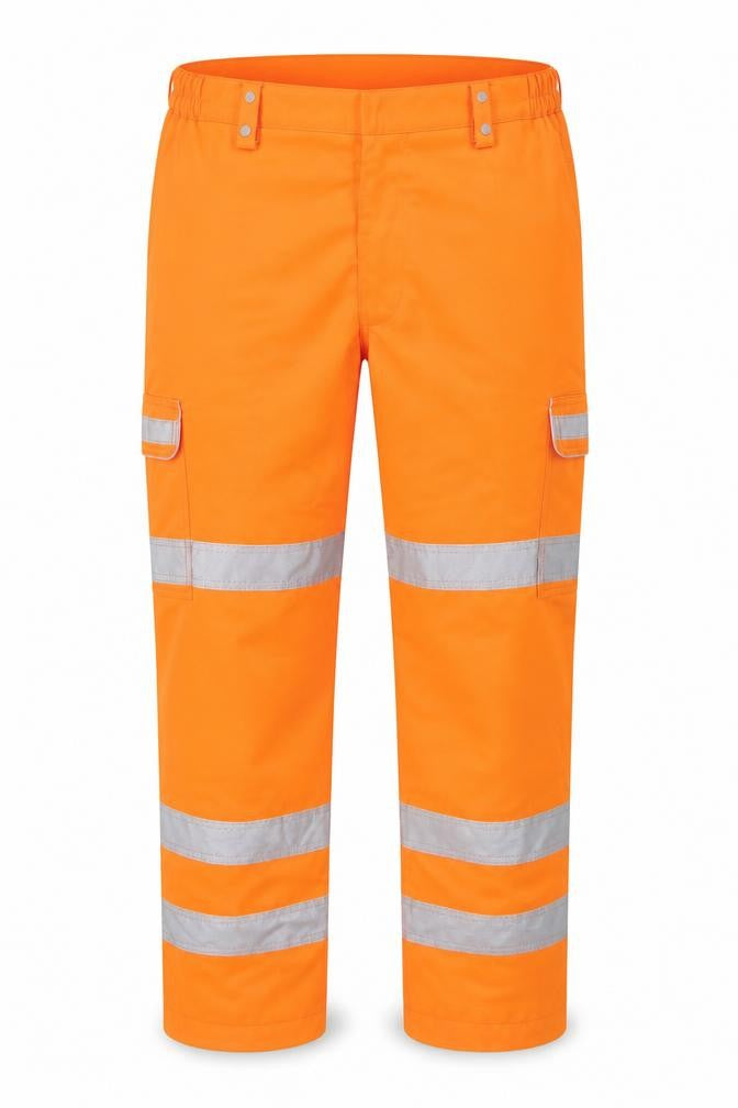 Pulsar Men's Orange High Visibility Workwear Trousers 44W 31L