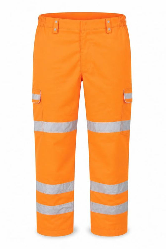 Pulsar Men's Orange High Visibility Workwear Trousers 44W 31L