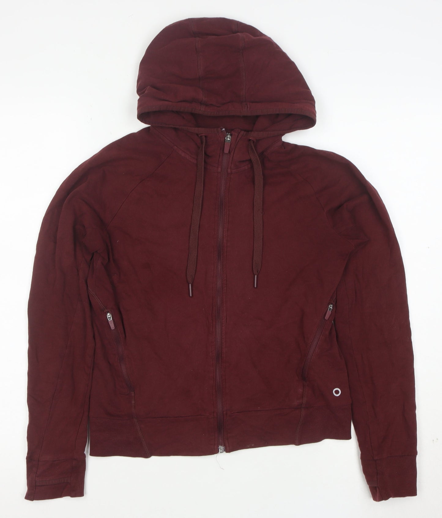 Goodmove Womens Burgundy Full Zip Hoodie Size 6 Cotton Blend