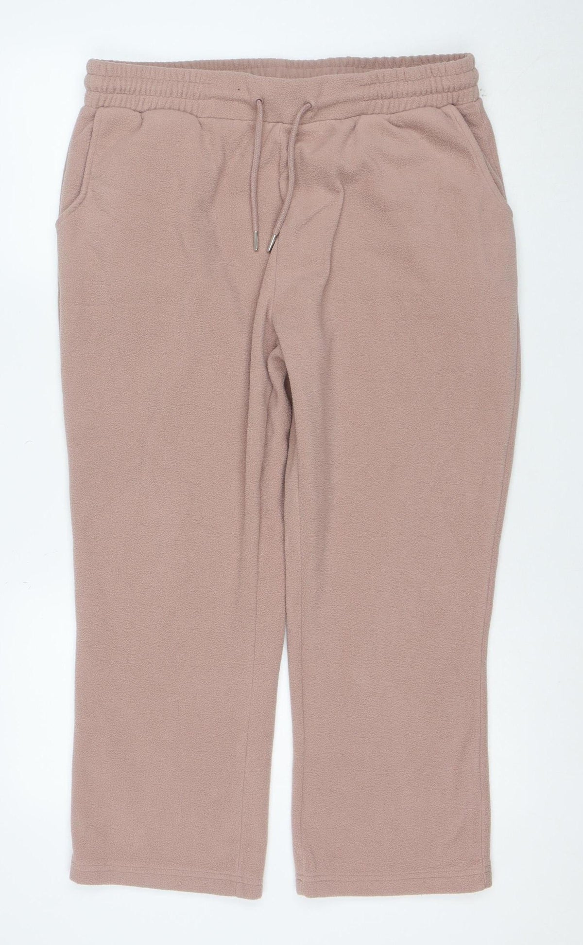 Damart Women Beige Fleece Sweatpants L UK 18/20 Elastic Waist Winter